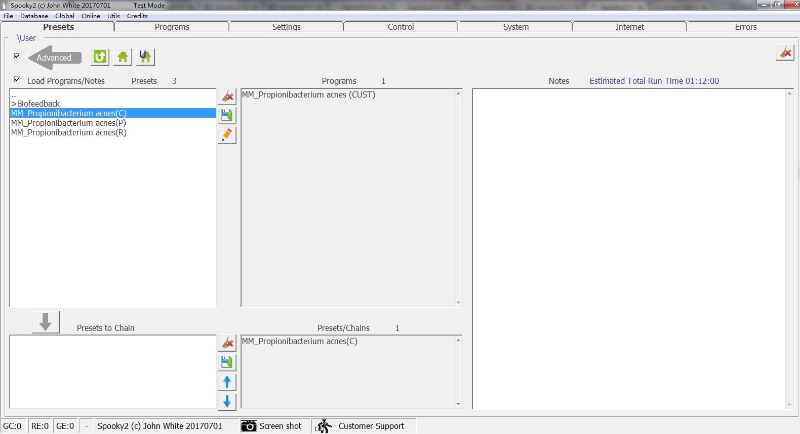 Preset dla bakterii acne Propioni